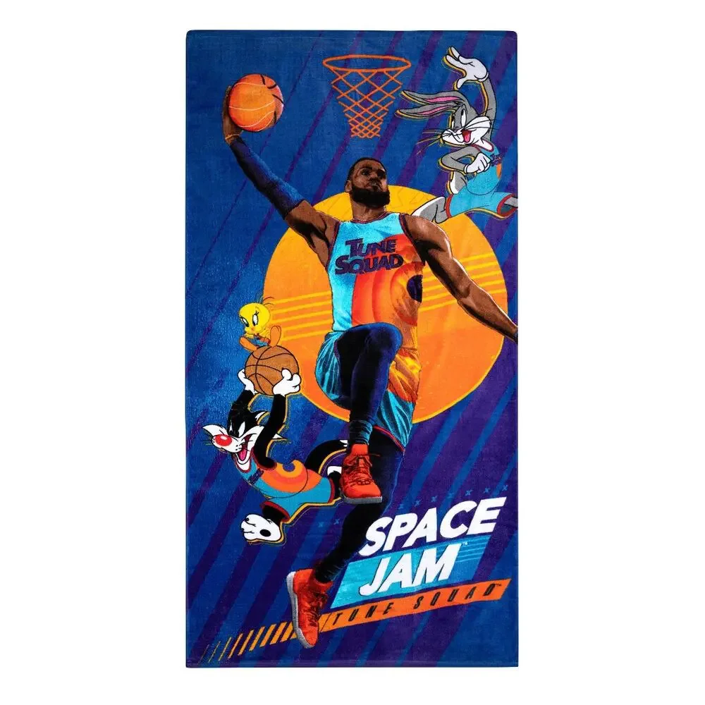 Space jam kids super soft cotton beach and bath towel 28”x58”